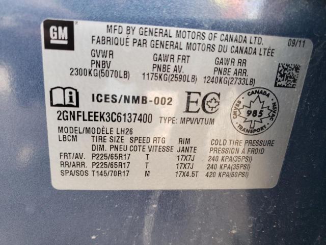 Photo 10 from auction – 2012 CHEVROLET EQUINOX LT with VIN 2GNFLEEK3C6137400