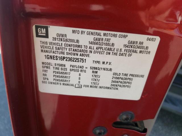 Photo 10 from auction – 2003 CHEVROLET TRAILBLAZE with VIN 1GNES16P236225751