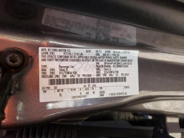 Photo 10 from auction – 2012 FORD FOCUS SE with VIN 1FAHP3K28CL241232