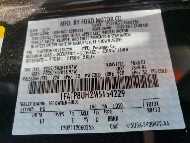 Photo 10 from auction – 2021 FORD MUSTANG with VIN 1FATP8UH2M5154229