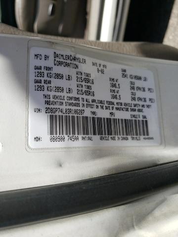 Photo 10 from auction – 2003 DODGE GRAND CARA with VIN 2D8GP74L03R106287