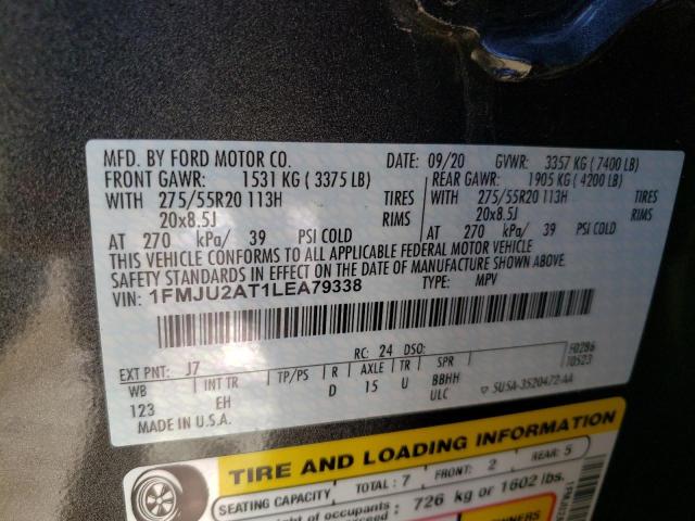 Photo 10 from auction – 2020 FORD EXPEDITION with VIN 1FMJU2AT1LEA79338