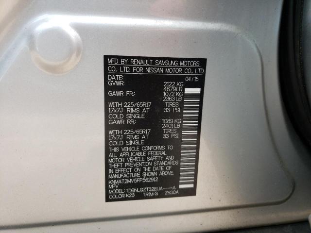 Photo 10 from auction – 2015 NISSAN ROGUE S with VIN KNMAT2MV5FP562912