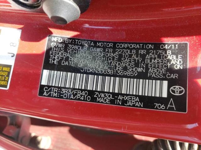 Photo 10 from auction – 2011 TOYOTA PRIUS with VIN JTDKN3DU3B1369859