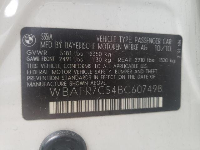 Photo 10 from auction – 2011 BMW 535 I with VIN WBAFR7C54BC607498