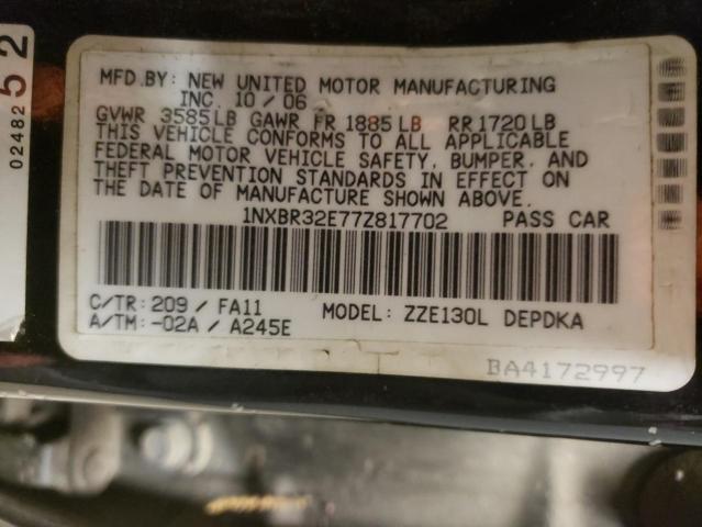 Photo 10 from auction – 2007 TOYOTA COROLLA CE with VIN 1NXBR32E77Z817702