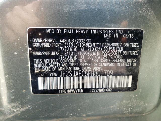 Photo 10 from auction – 2015 SUBARU FORESTER 2 with VIN JF2SJAFC5FH801709