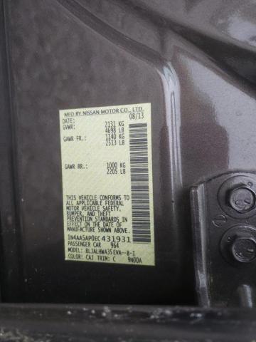 Photo 10 from auction – 2014 NISSAN MAXIMA S with VIN 1N4AA5AP0EC431931