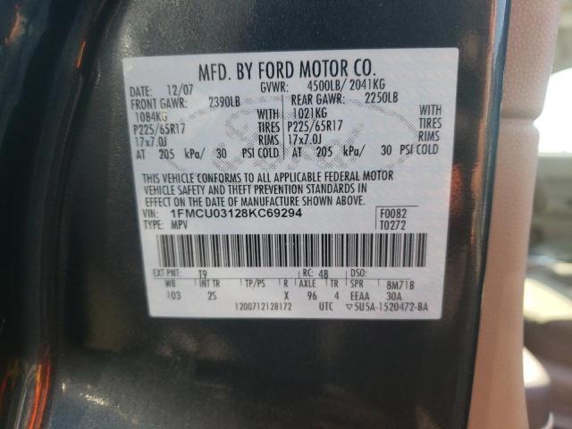 Photo 10 from auction – 2008 FORD ESCAPE XLT with VIN 1FMCU03128KC69294
