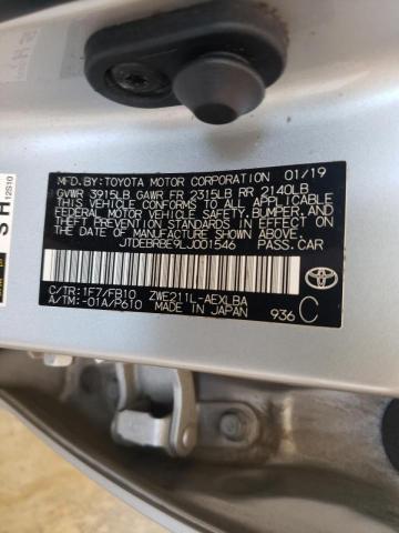 Photo 10 from auction – 2020 TOYOTA COROLLA LE with VIN JTDEBRBE9LJ001546