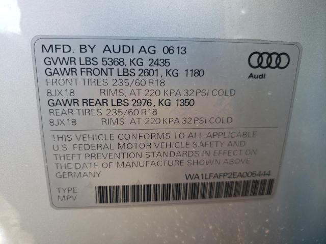 Photo 10 from auction – 2014 AUDI Q5 PREMIUM with VIN WA1LFAFP2EA005444
