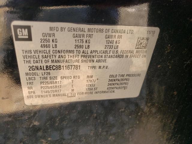 Photo 10 from auction – 2011 CHEVROLET EQUINOX LS with VIN 2GNALBEC8B1167781