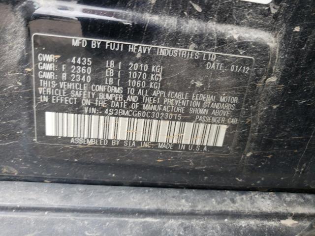 Photo 10 from auction – 2012 SUBARU LEGACY 2.5 with VIN 4S3BMCG60C3023015