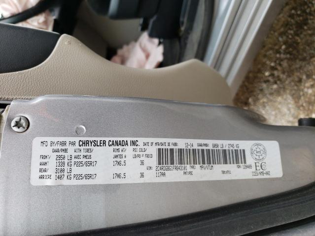 Photo 10 from auction – 2015 DODGE GRAND CARA with VIN 2C4RDGBG1FR643101