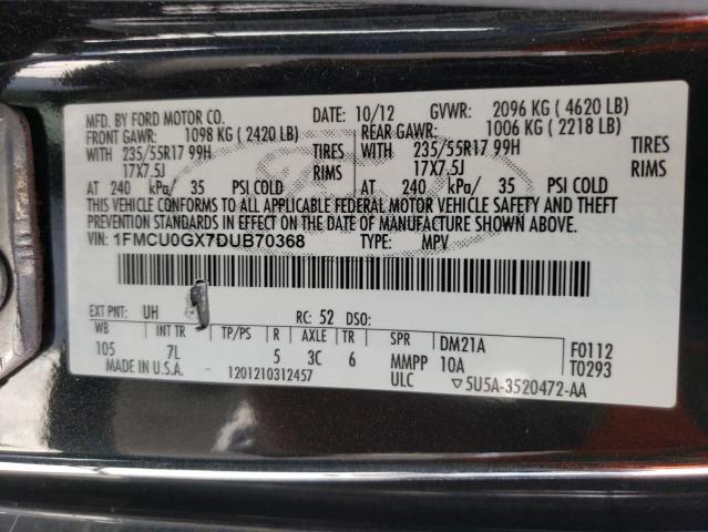 Photo 10 from auction – 2013 FORD ESCAPE SE with VIN 1FMCU0GX7DUB70368