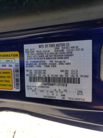 Photo 10 from auction – 2015 FORD MUSTANG with VIN 1FA6P8AM9F5391818