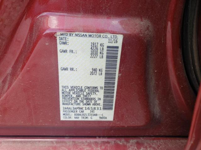 Photo 10 from auction – 2017 NISSAN ALTIMA 2.5 with VIN 1N4AL3AP9HC165831