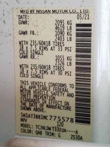 Photo 10 from auction – 2021 NISSAN ROGUE with VIN 5N1AT3BB1MC775578