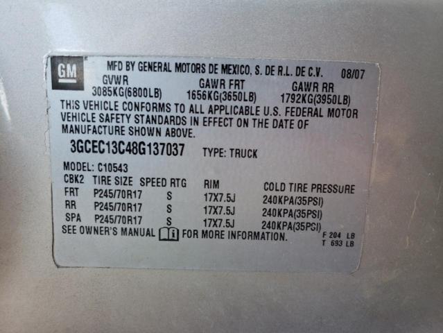 Photo 10 from auction – 2008 CHEVROLET SILVERADO with VIN 3GCEC13C48G137037