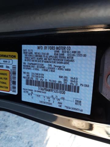 Photo 10 from auction – 2015 FORD MUSTANG with VIN 1FA6P8AM9F5351030
