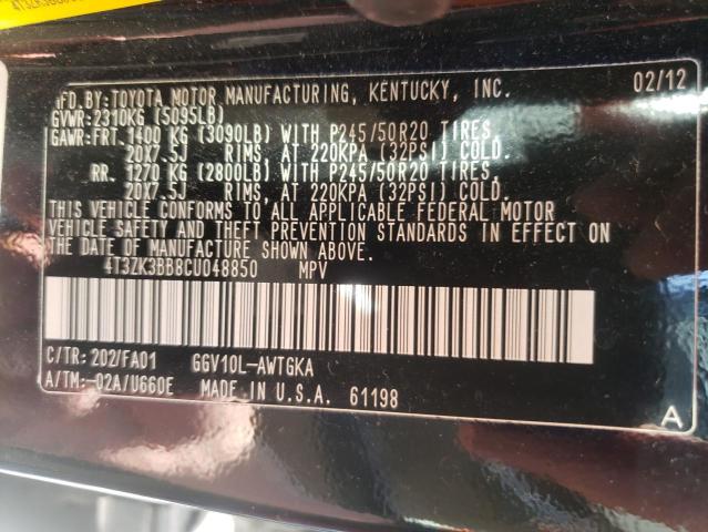 Photo 10 from auction – 2012 TOYOTA VENZA with VIN 4T3ZK3BB8CU048850