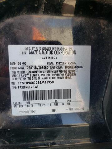 Photo 10 from auction – 2005 MAZDA 6 I with VIN 1YVHP80C255M41950
