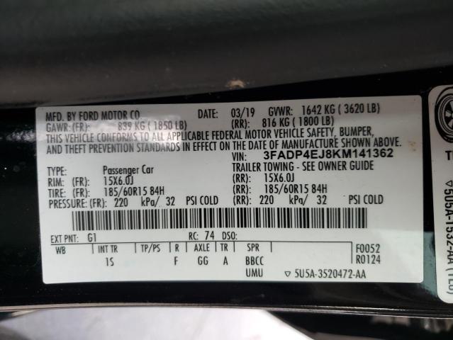 Photo 10 from auction – 2019 FORD FIESTA SE with VIN 3FADP4EJ8KM141362
