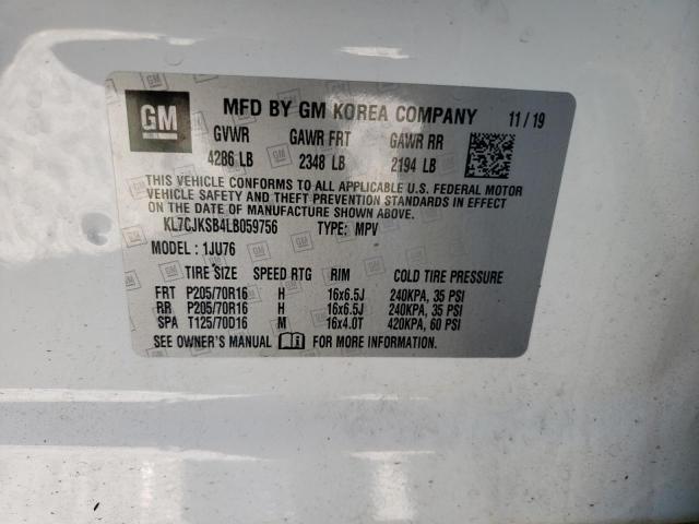Photo 10 from auction – 2020 CHEVROLET TRAX LS with VIN KL7CJKSB4LB059756