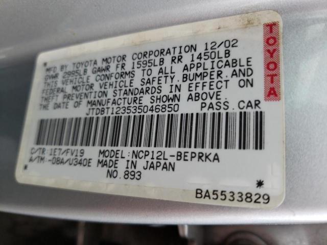 Photo 10 from auction – 2003 TOYOTA ECHO with VIN JTDBT123535046850