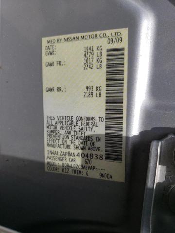 Photo 10 from auction – 2010 NISSAN ALTIMA BAS with VIN 1N4AL2AP8AN404838