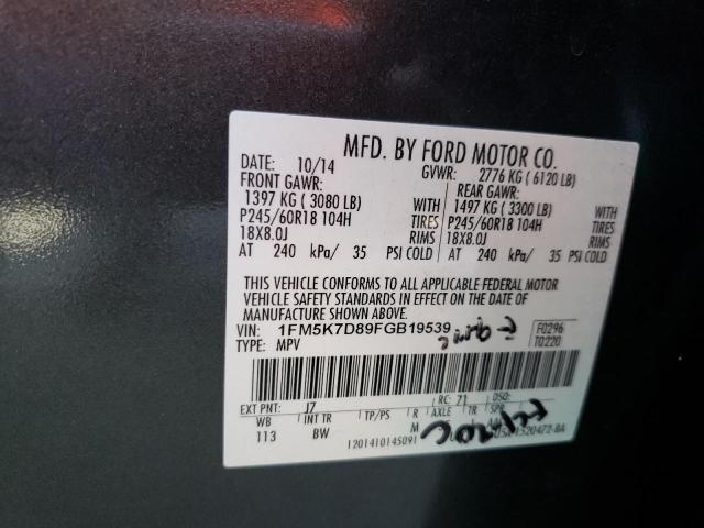 Photo 10 from auction – 2015 FORD EXPLORER X with VIN 1FM5K7D89FGB19539