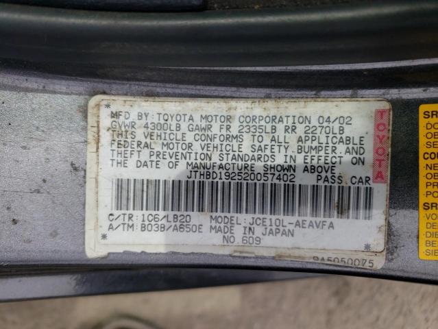 Photo 10 from auction – 2002 LEXUS IS 300 with VIN JTHBD192520057402