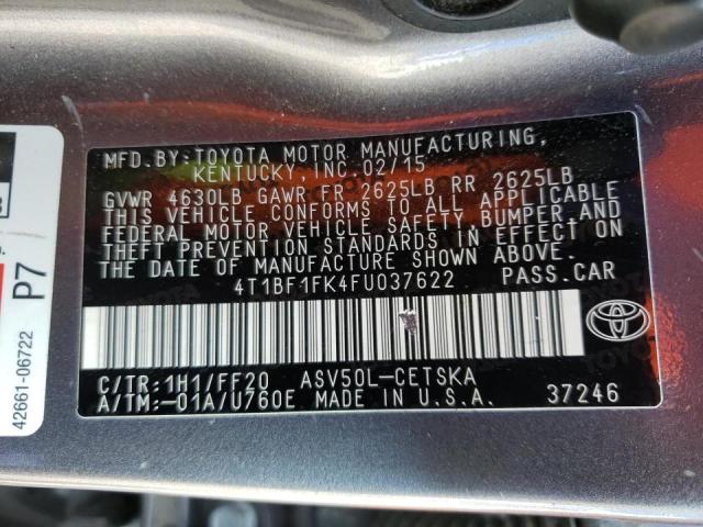Photo 10 from auction – 2015 TOYOTA CAMRY LE with VIN 4T1BF1FK4FU037622