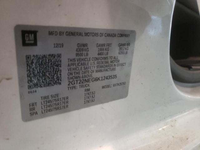 Photo 10 from auction – 2019 GMC SIERRA K25 with VIN 2GT22NEG6K1243535