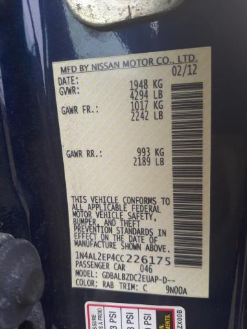Photo 10 from auction – 2012 NISSAN ALTIMA S with VIN 1N4AL2EP4CC226175