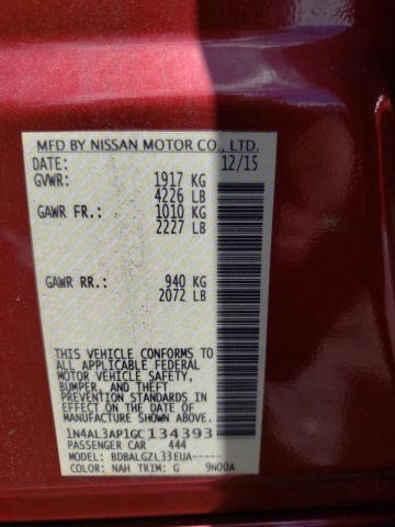 Photo 10 from auction – 2016 NISSAN ALTIMA 2.5 with VIN 1N4AL3AP1GC134393
