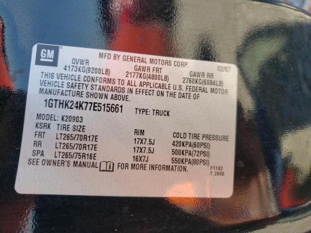 Photo 10 from auction – 2007 GMC SIERRA K25 with VIN 1GTHK24K77E515661