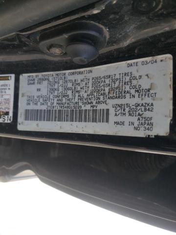 Photo 10 from auction – 2004 TOYOTA 4RUNNER LI with VIN JTEBT17R548015039