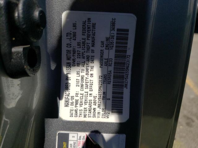 Photo 10 from auction – 2005 INFINITI G35 with VIN JNKCV54E55M423172