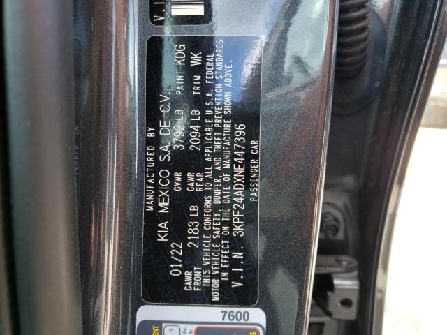 Photo 10 from auction – 2022 KIA FORTE FE with VIN 3KPF24ADXNE447396