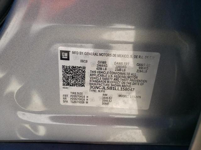 Photo 10 from auction – 2020 CHEVROLET TRAX 1LT with VIN 3GNCJLSB1LL158047
