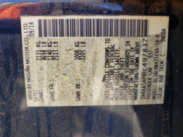 Photo 10 from auction – 2014 NISSAN MAXIMA S with VIN 1N4AA5AP8EC497837