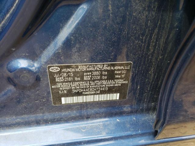 Photo 10 from auction – 2016 HYUNDAI ELANTRA SE with VIN 5NPDH4AE8GH724415