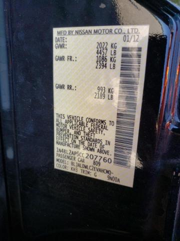 Photo 10 from auction – 2012 NISSAN ALTIMA SR with VIN 1N4BL2AP5CC207760