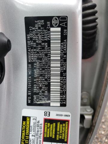 Photo 10 from auction – 2013 TOYOTA COROLLA BA with VIN 2T1BU4EE3DC919401