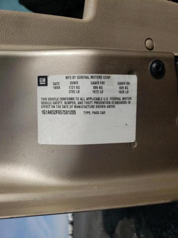 Photo 10 from auction – 2005 CHEVROLET COBALT with VIN 1G1AK52F657501205