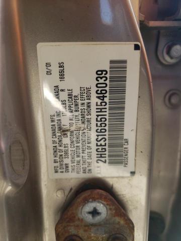 Photo 10 from auction – 2001 HONDA CIVIC with VIN 2HGES16551H546039
