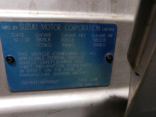 Photo 10 from auction – 2008 SUZUKI SX4 TOURIN with VIN JS2YB417185102525