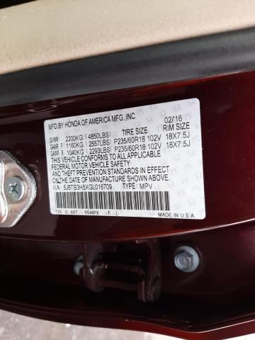 Photo 10 from auction – 2016 ACURA RDX TECHNO with VIN 5J8TB3H5XGL016709