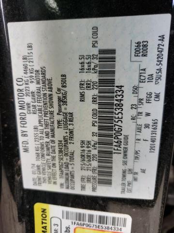 Photo 10 from auction – 2014 FORD FUSION S with VIN 1FA6P0G75E5384334